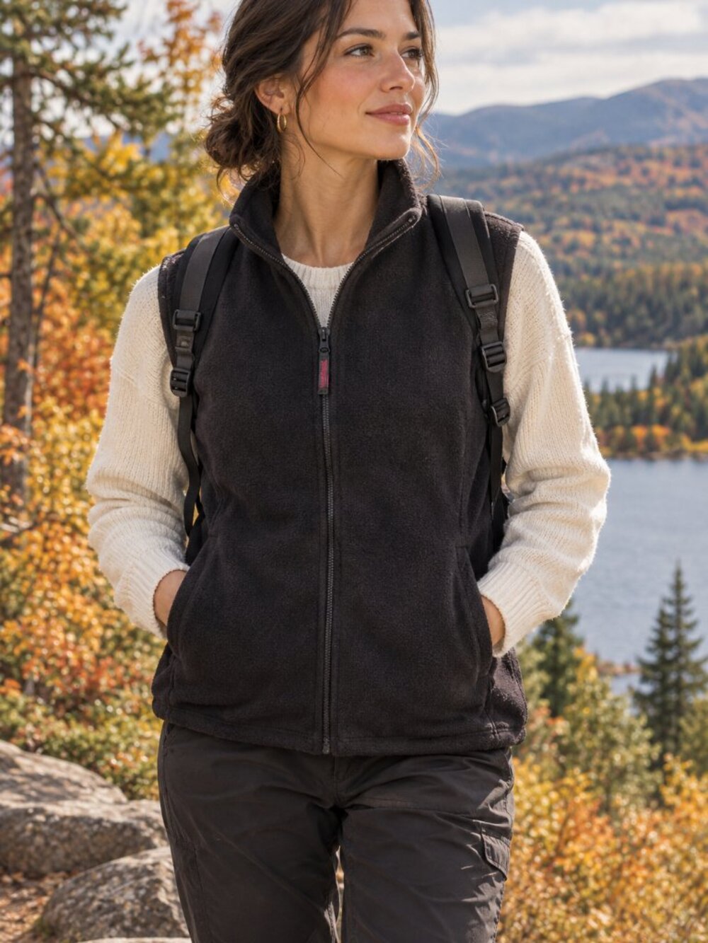 WindRiver Black Fleece Vest 2XL / 2TG Full Zip Outdoor Layer